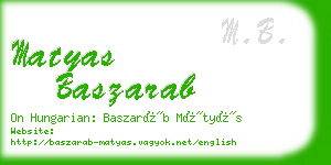 matyas baszarab business card